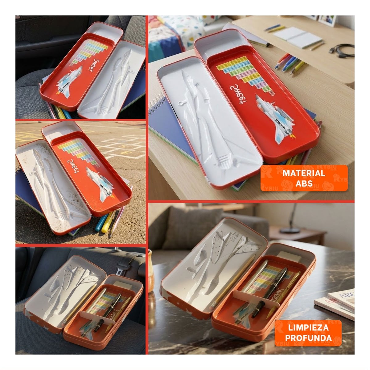PACK12 LAPICERA ORGANIZADOR ESCOLAR BLANCO DE METAL CON SEPARADOR Y+PAPEL REGALO - 2