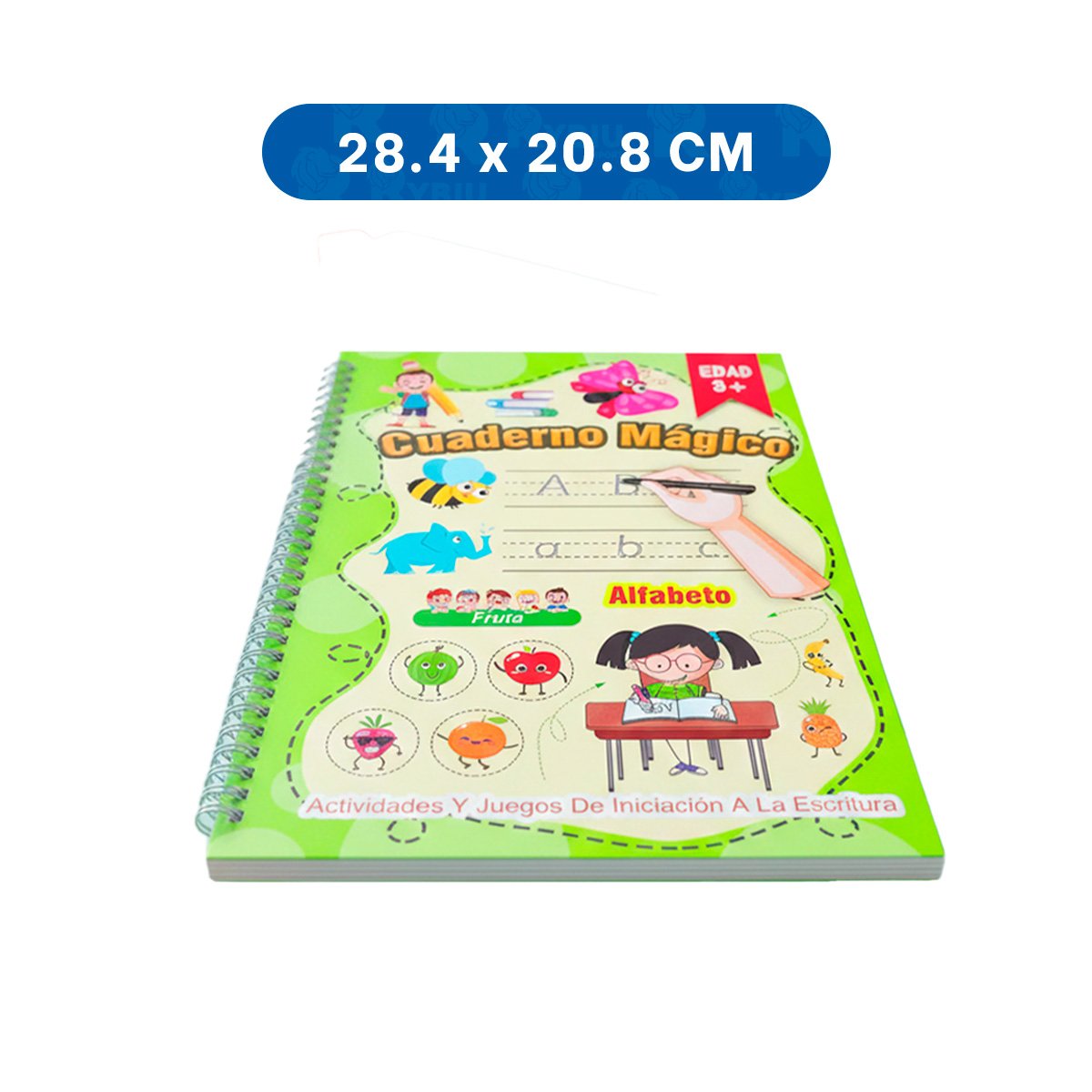 PACK2 MODELO VERDE CLARO CUADERNO MAGICO PARA DIBUJO DIARIO Y+REGALO STICKER - 4