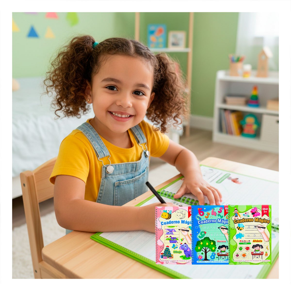 PACK2 MODELO VERDE CLARO CUADERNO MAGICO PARA DIBUJO DIARIO Y+REGALO STICKER - 5