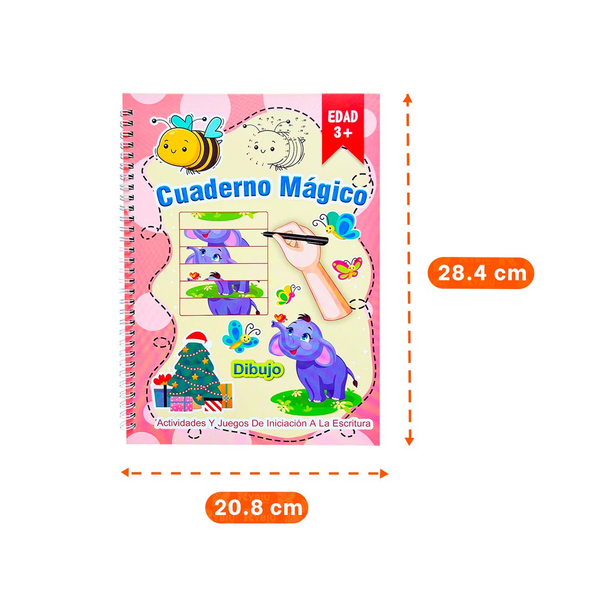 PACK4 PRESENTACION ROSADO CUADERNO MAGICO PARA DIBUJO INFANTIL Y+REGALO STICKER - 4