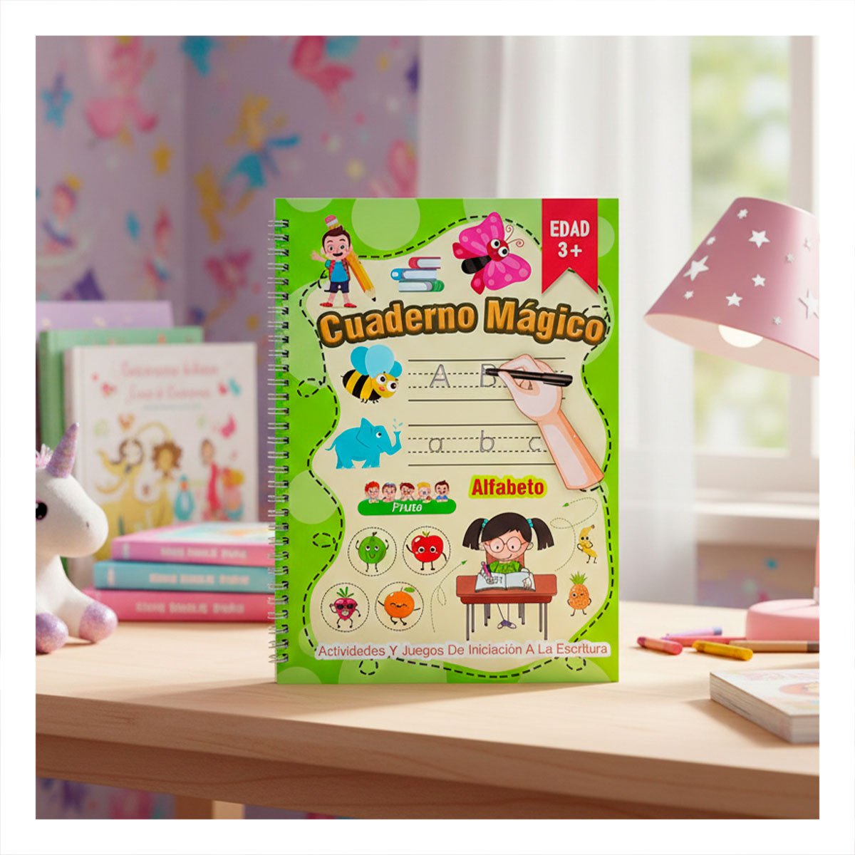 PACK12 COMPLEMENTO VERDE CLARO CUADERNO MAGICO PARA ESCRITURA Y+PAPEL REGALO - 5