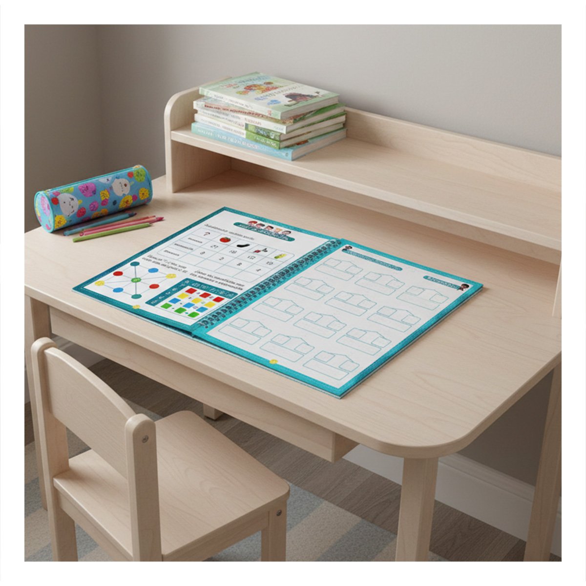 PACK12 ACCESORIO CELESTE CUADERNO MAGICO PARA MOCHILA ESCOLAR - 2
