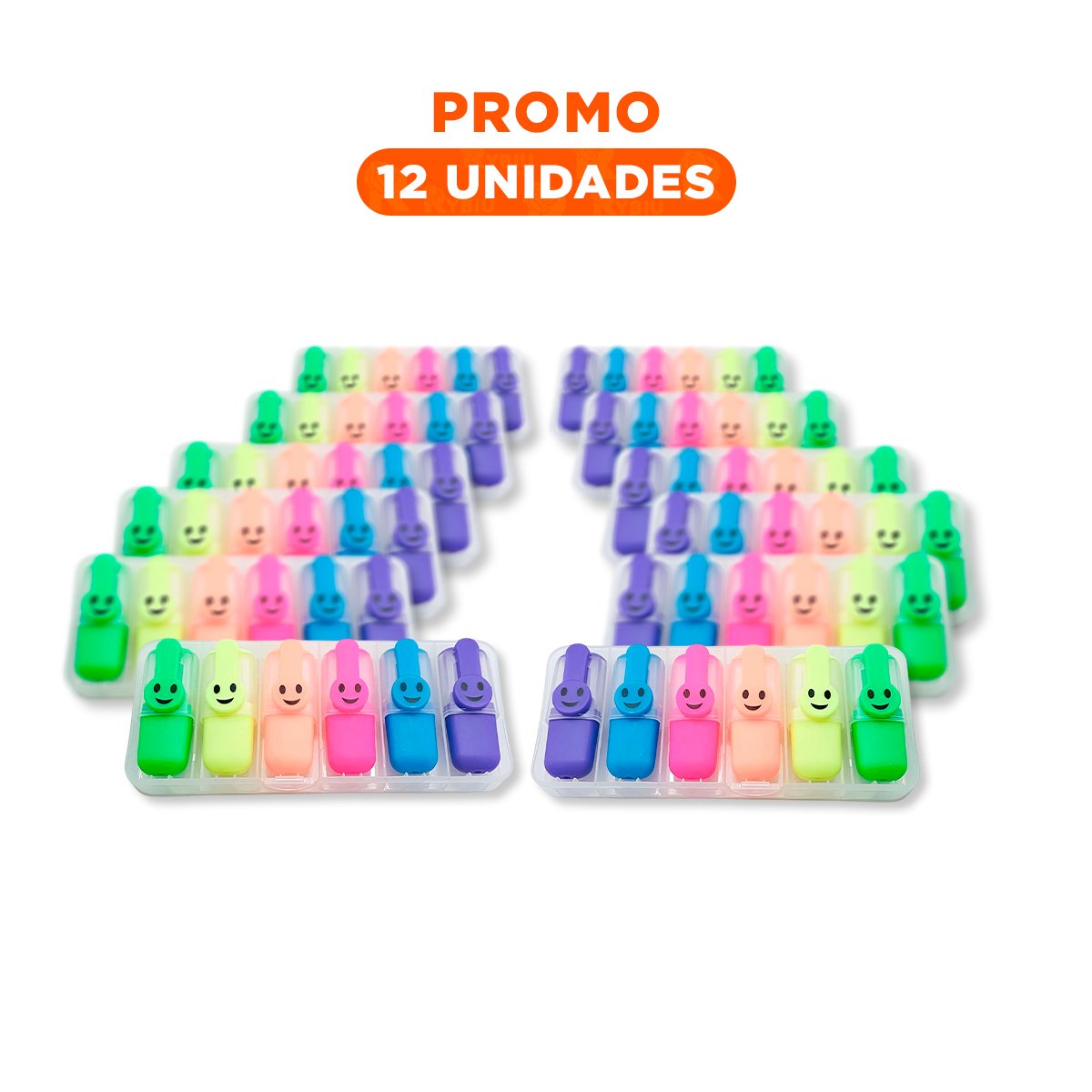 PACK12 PRO NEON CARITAS 6 COLORES SET ESCOLAR PERU CALIDAD PREMIUM Y+REGALO STICKER - 1