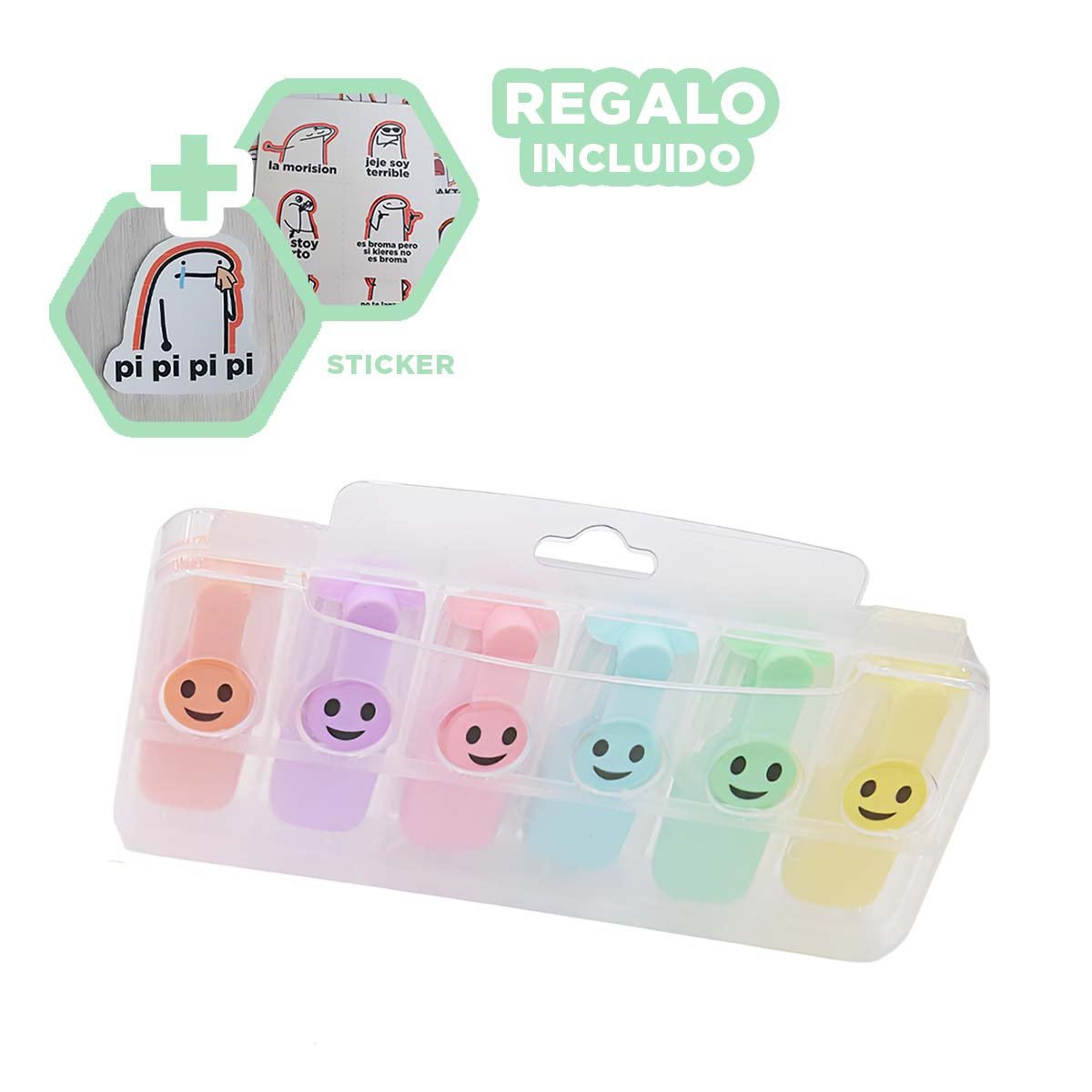 OFFICE PASTELES CARITAS 6 COLORES SET ESCOLAR PERU MATERIAL ESCOLAR Y+REGALO STICKER - 1