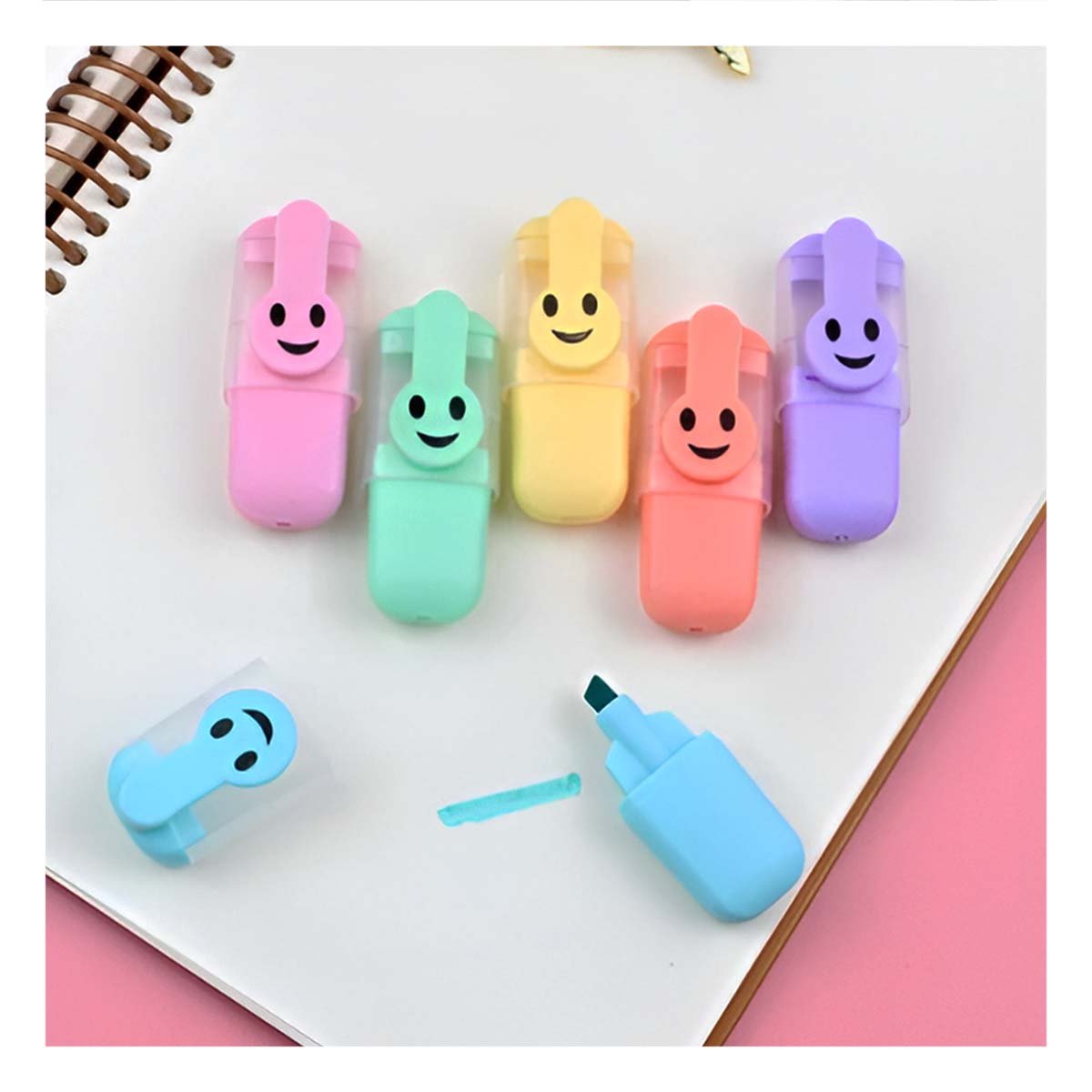 PACK6 STAR PASTELES CARITAS 6 COLORES SET ESCOLAR PERU DETALLE DECORATIVO Y+REGALO STICKER - 5