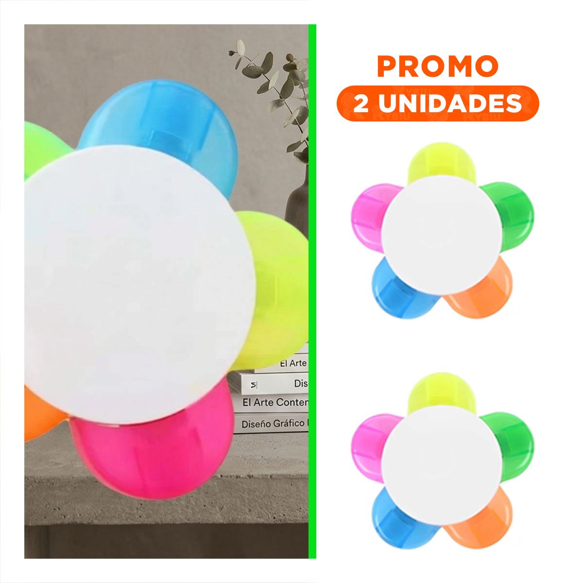 PACK2 PLUMON DECORATIVO EN FORMA DE FLOR PARA ESCRITORIO - 1