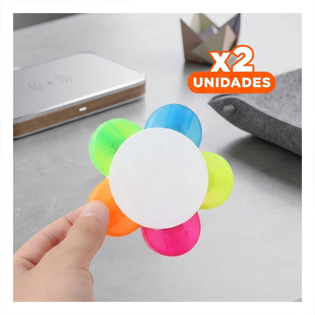 PACK2 MARCADOR COLORIDO EN FORMA DE FLOR PARA ESTUDIO Y+REGALO STICKER - 1