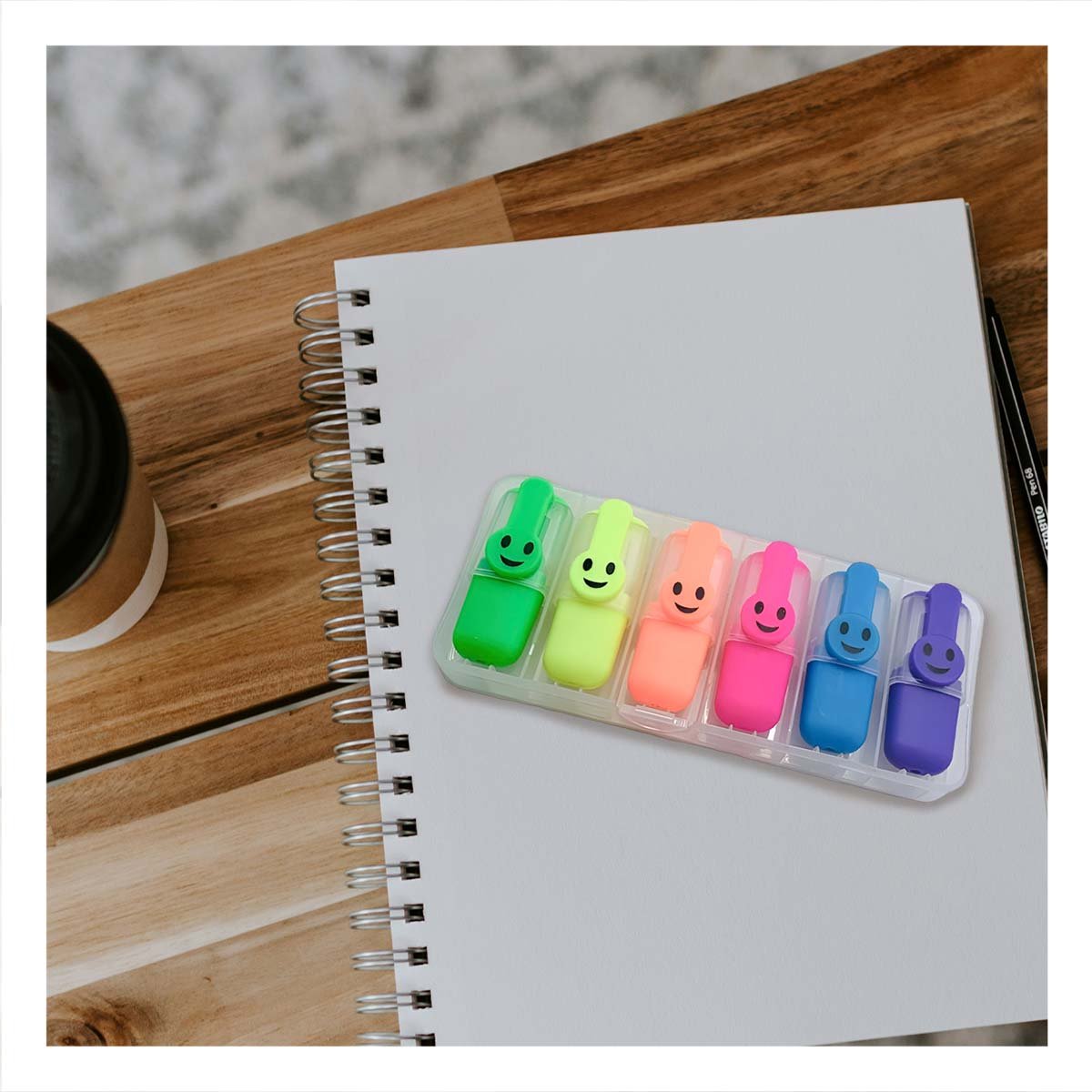 PACK6 HAPPY NEON CARITAS 6 COLORES SET ESCOLAR PERU ESTILO ESCOLAR - 3