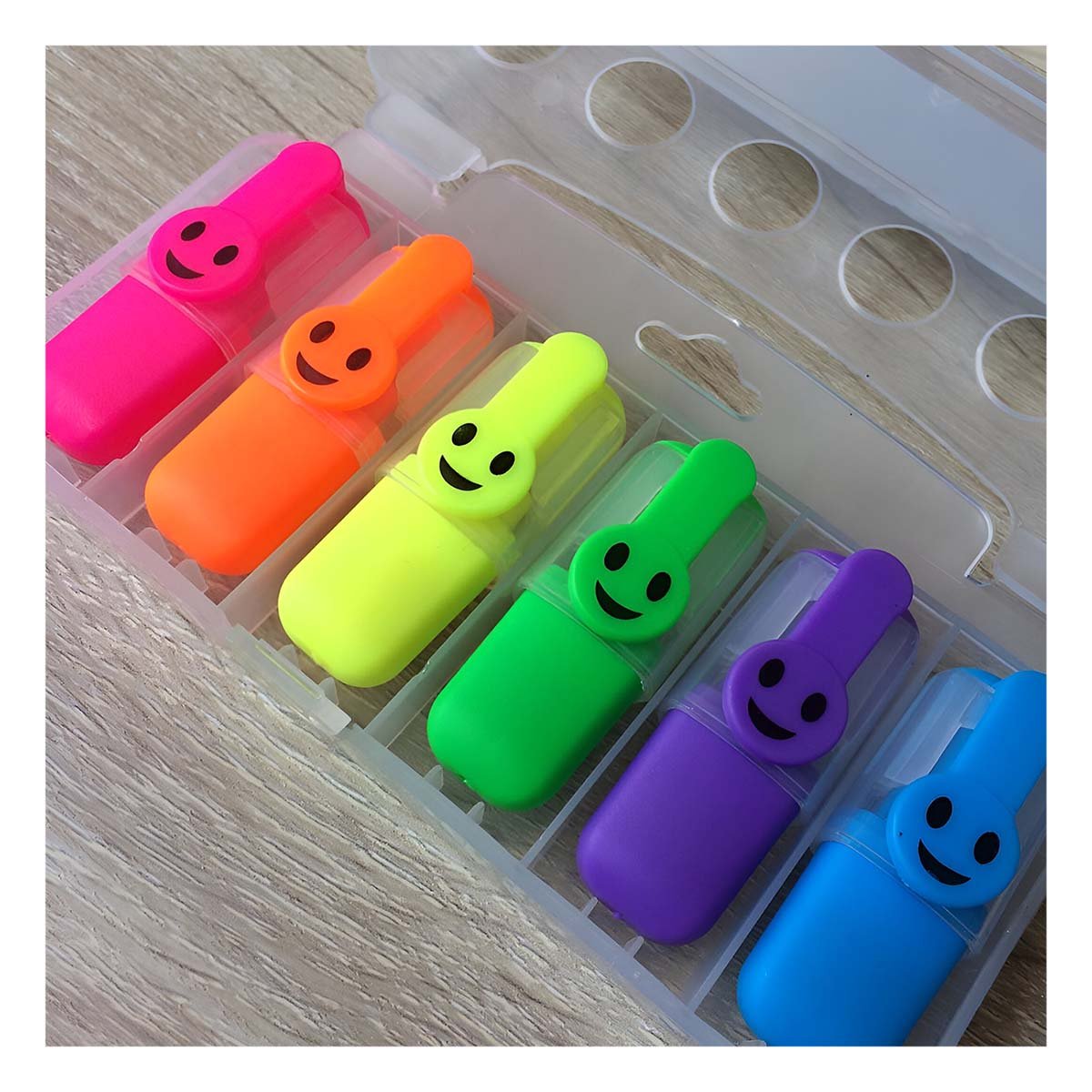 PACK6 STAR NEON CARITAS 6 COLORES SET ESCOLAR PERU DETALLE DECORATIVO Y+REGALO STICKER - 3