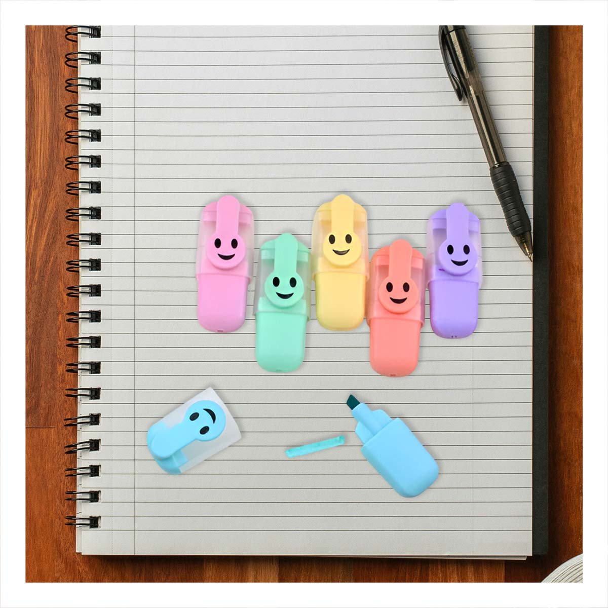 PACK2 COLOR PASTELES CARITAS 6 COLORES SET ESCOLAR PERU LUMINOSO Y+PAPEL REGALO - 5