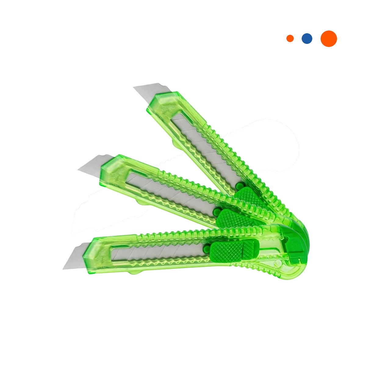 TRINCHE VERDE TRANSPARENTE 15CM RETRACTIL SET 3 UNIDADES Y+REGALO STICKER - 3