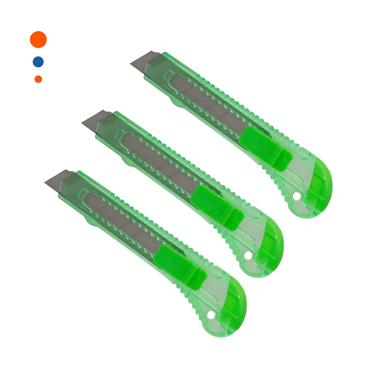 PACK12 CORTADOR DE ESCRITORIO 15CM VERDE TRANSPARENTE SET 3 UNIDADES Y+REGALO STICKER - 2