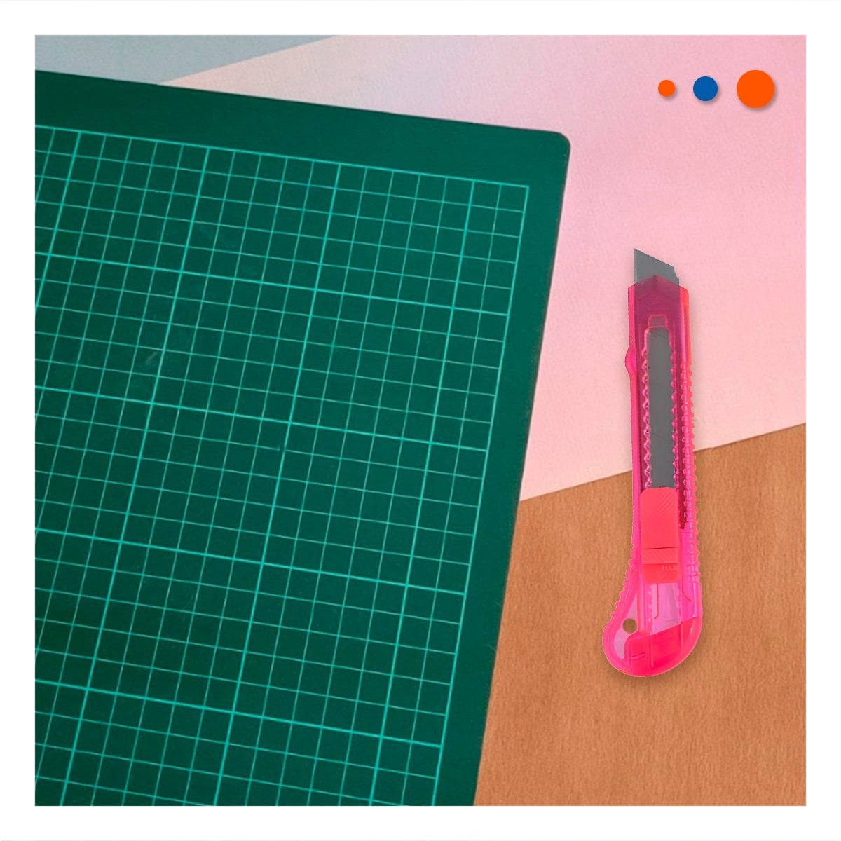 PACK2 NAVAJA ESCOLAR 15CM ROSADO TRANSPARENTE SET 3 UNIDADES OFICINA - 5