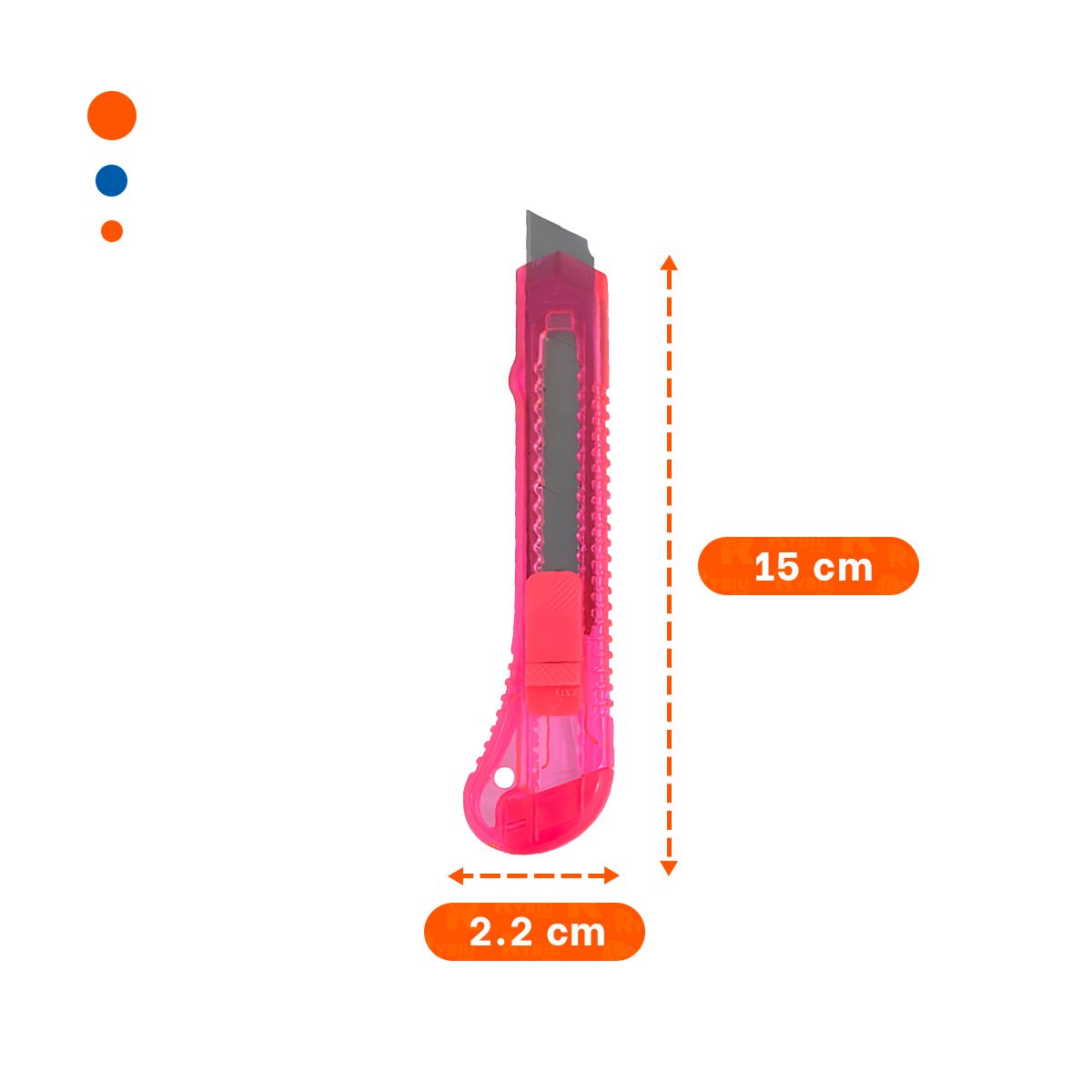 CUCHILLA ESCOLAR 15CM ROSADO TRANSPARENTE SET 3 UNIDADES UTIL Y+POST IT - 4