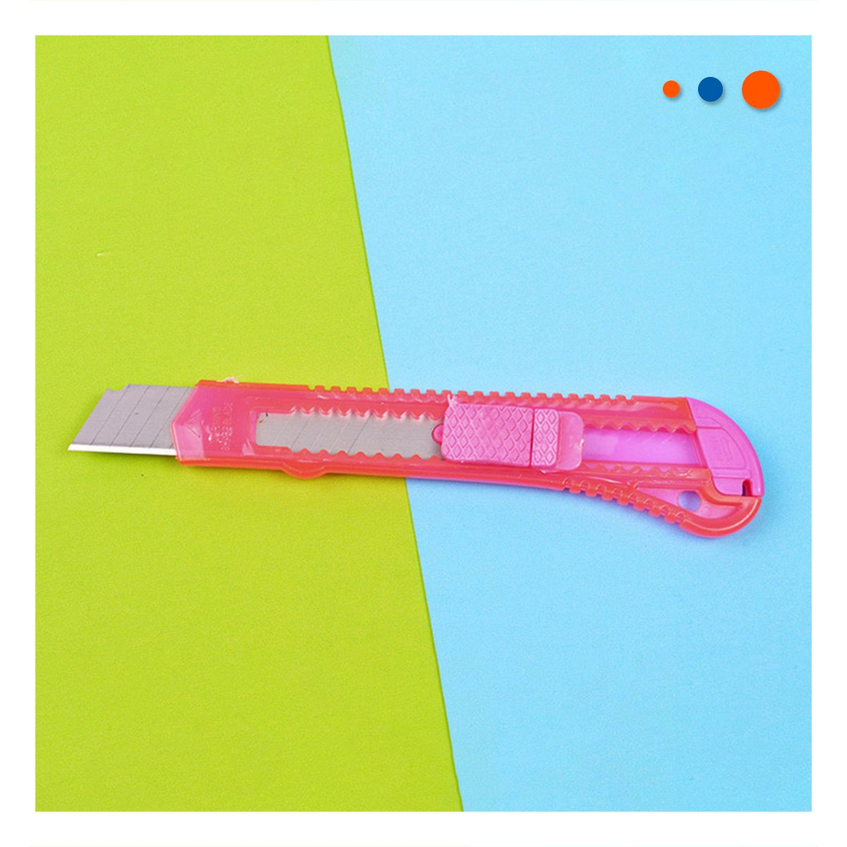 PACK12 NAVAJA DE ESCRITORIO 15CM ROSADO TRANSPARENTE SET 3 UNIDADES Y+PAPEL REGALO - 5