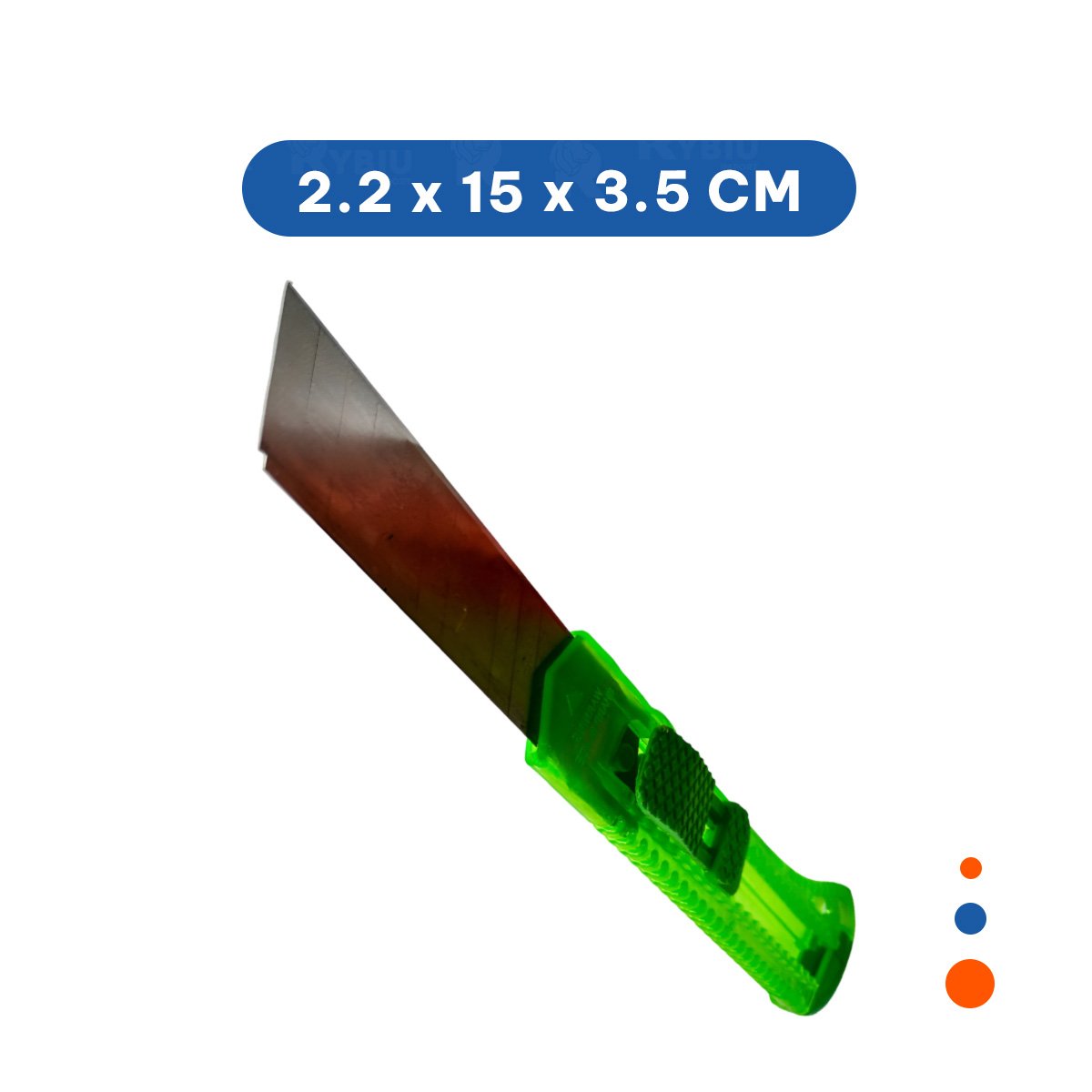 PACK6 CUTER DE ESCRITORIO 15CM VERDE TRANSPARENTE SET 3 UNIDADES Y+REGALO STICKER - 4