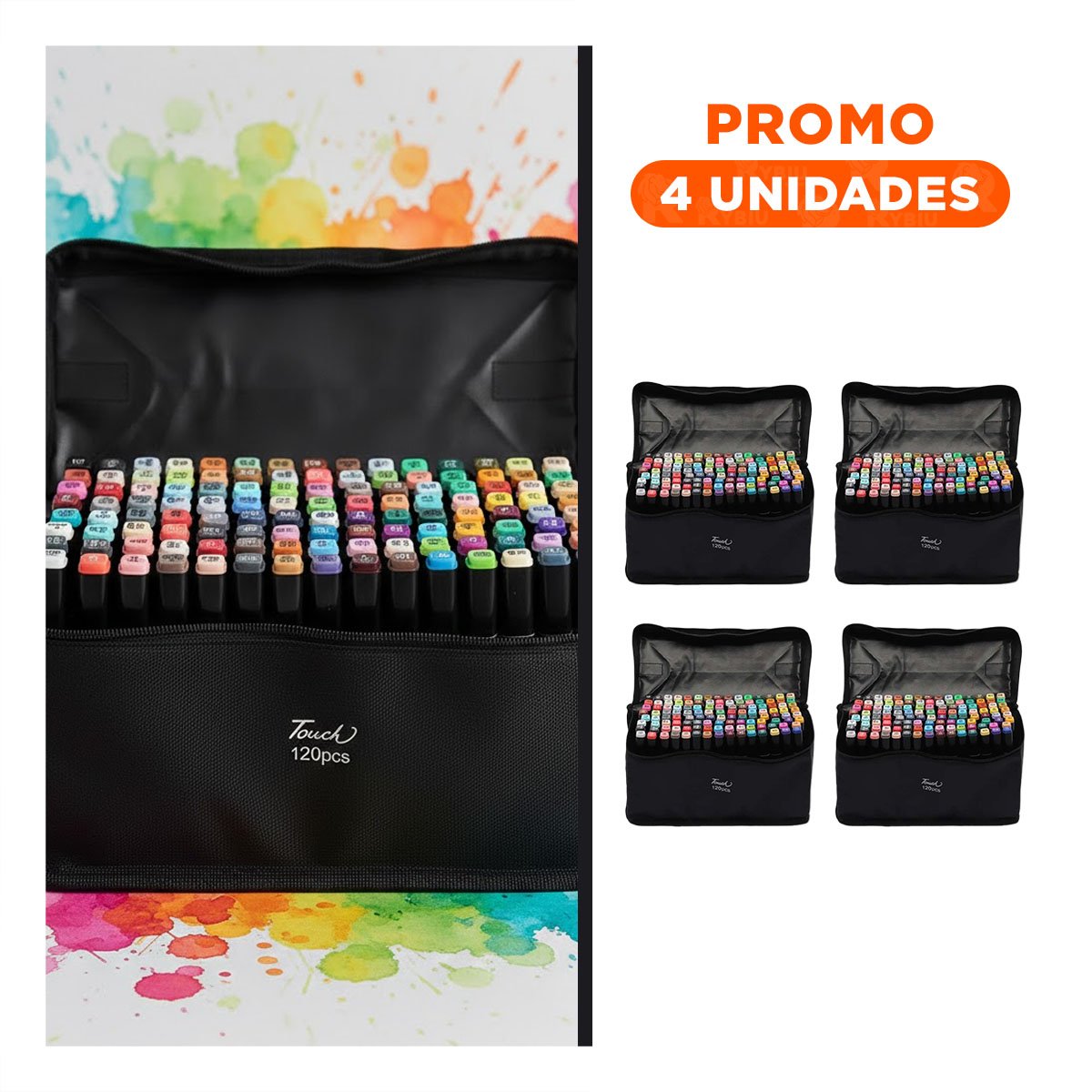 PACK4 SET DOBLE PUNTA LETTERING ARTISTICO 120 UNIDADES TOUCH Y+REGALO STICKER - 1