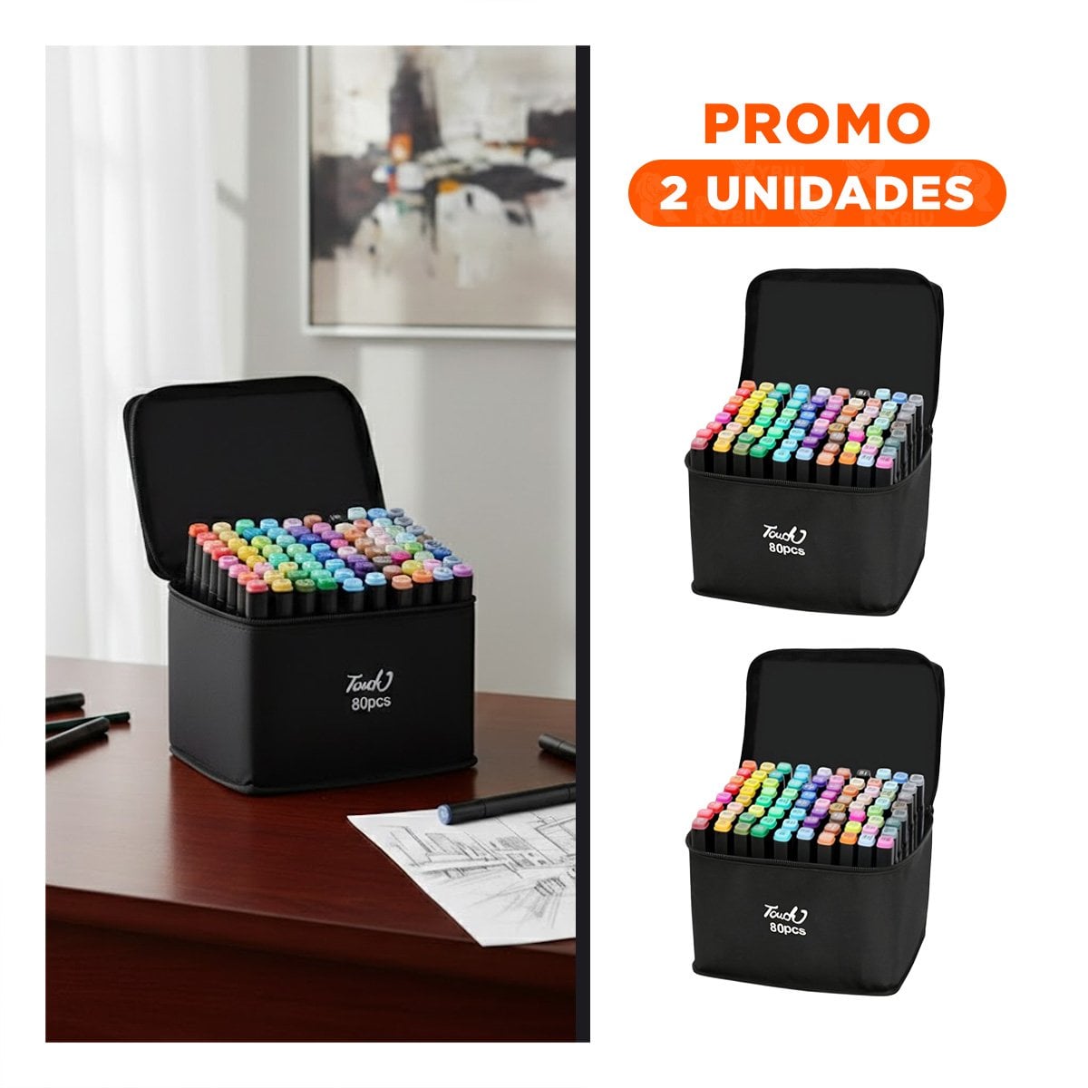 PACK2 COLECCION PROFESIONAL LETTERING 80 UNIDADES DOBLE PUNTA TOUCH - 1