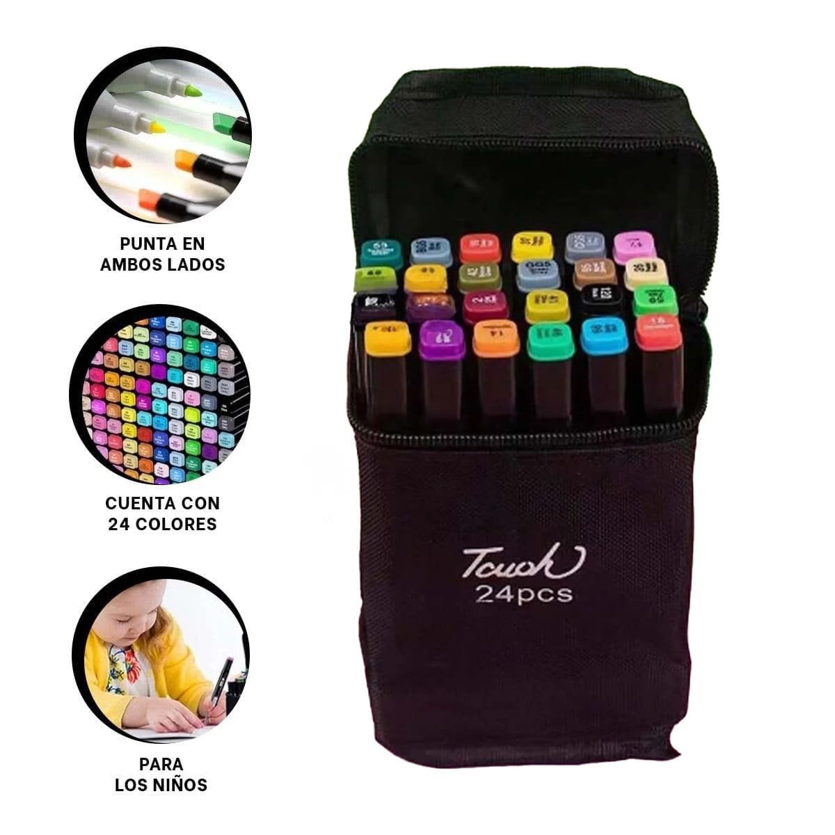 PLUMONES PROFESIONALES LETTERING 24 UNIDADES DOBLE PUNTA TOUCH - 3