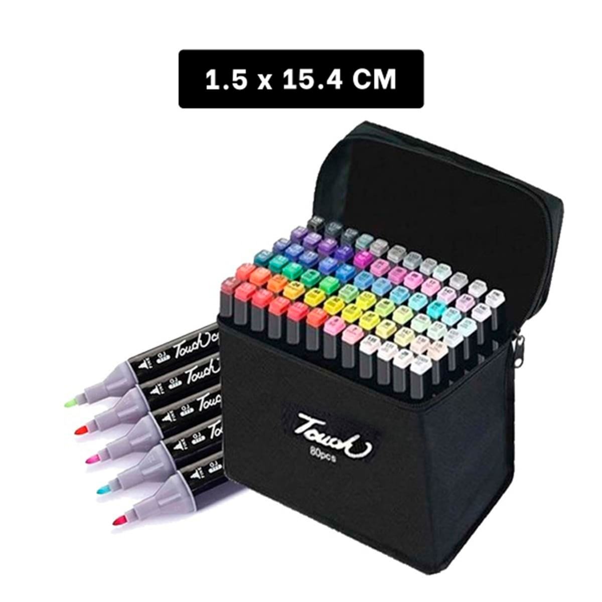 PACK2 MARCADORES DOBLE PUNTA LETTERING ARTISTICO 80 UNIDADES TOUCH Y+REGALO STICKER - 4