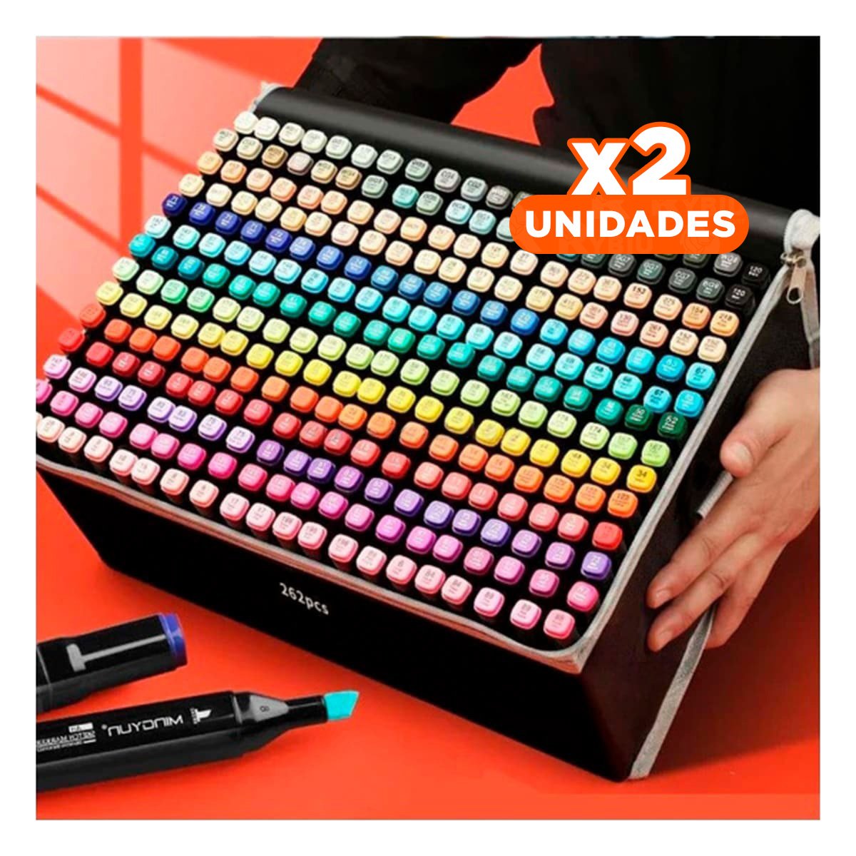 PACK2 MARCADORES DOBLE PUNTA LETTERING ARTISTICO 262 UNIDADES TOUCH Y+REGALO STICKER - 1