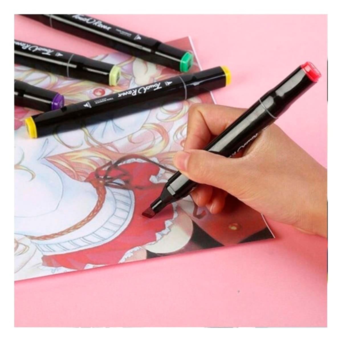 PACK4 PLUMONES DOBLE PUNTA LETTERING ARTISTICO 80 UNIDADES TOUCH - 3