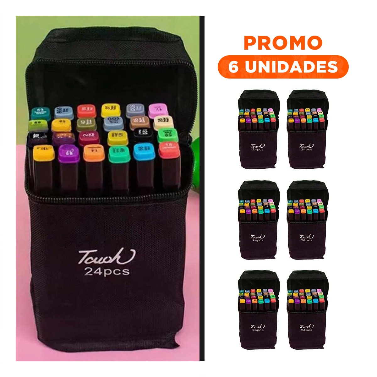 PACK6 KIT DOBLE PUNTA LETTERING ARTISTICO 24 UNIDADES TOUCH - 1