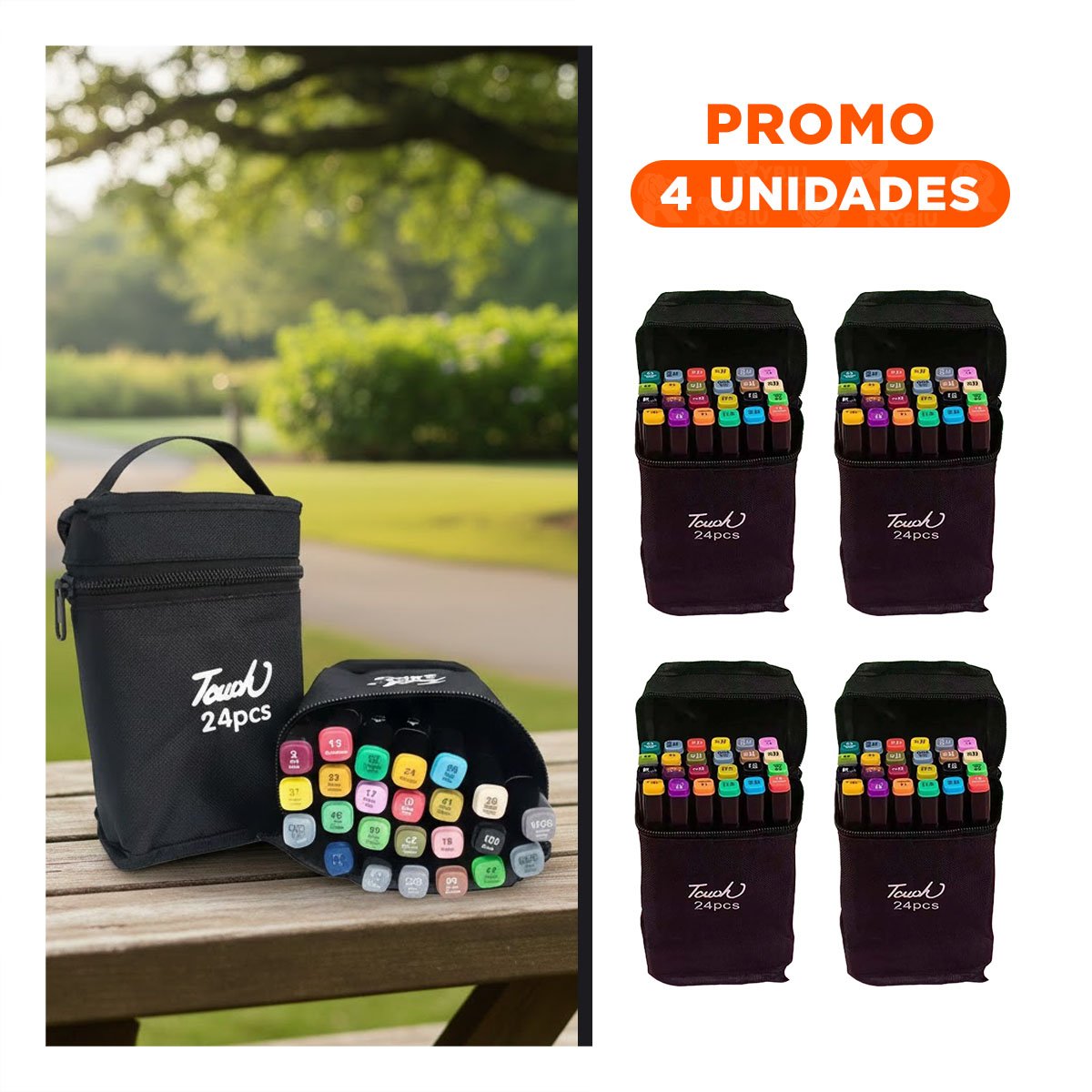 PACK4 SET DOBLE PUNTA LETTERING ARTISTICO 24 UNIDADES TOUCH Y+REGALO STICKER - 1