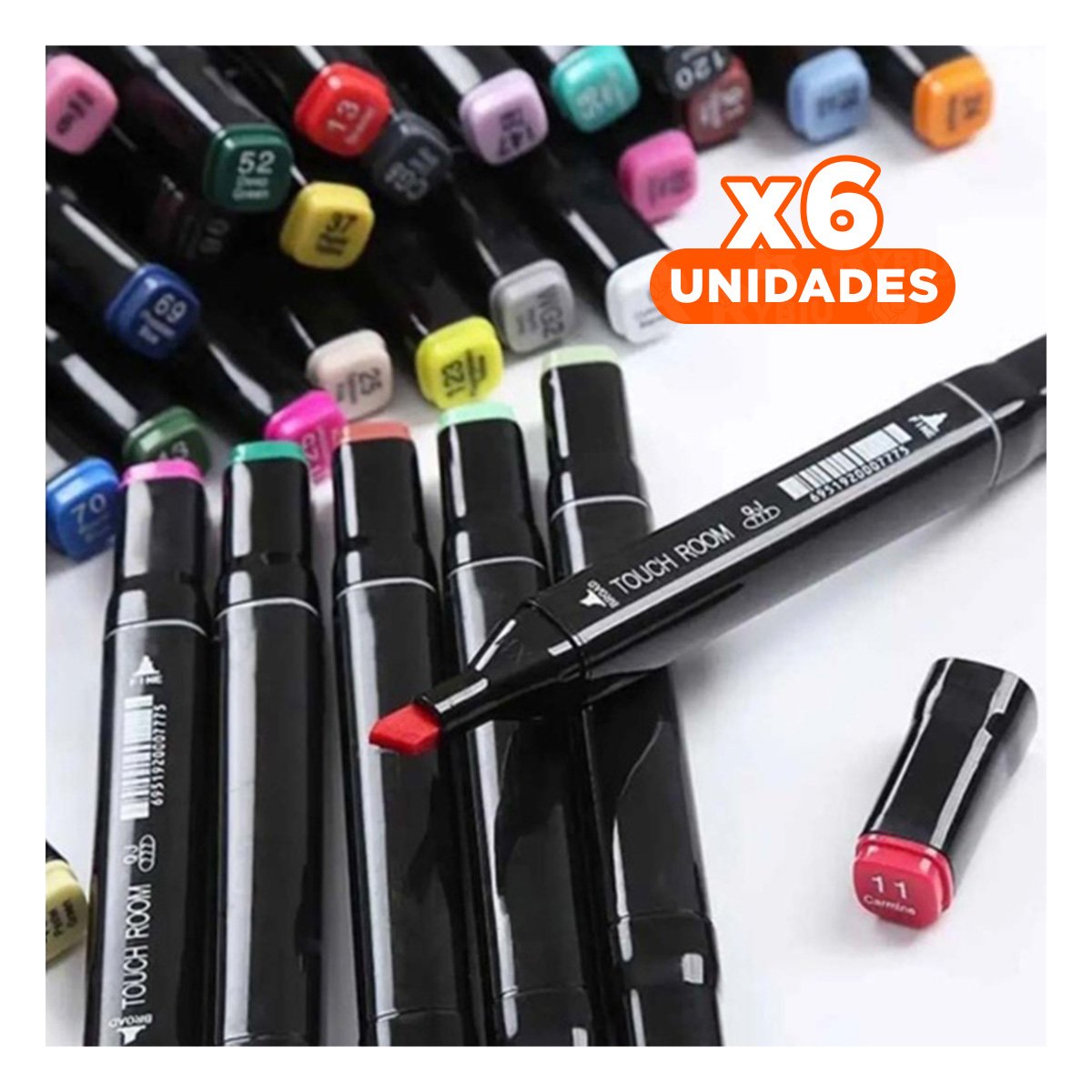 PACK6 COLECCION DOBLE PUNTA LETTERING ARTISTICO 120 UNIDADES TOUCH Y+REGALO STICKER - 1