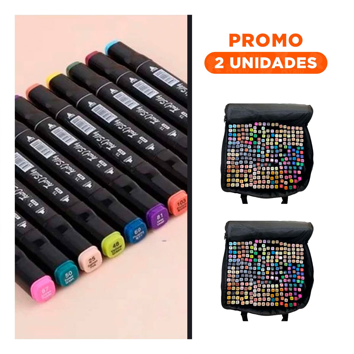 PACK2 COLECCION PROFESIONAL LETTERING 262 UNIDADES DOBLE PUNTA TOUCH - 1