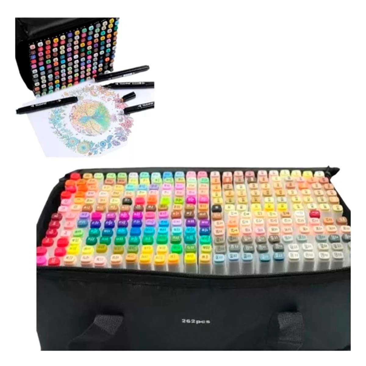 KIT PROFESIONAL LETTERING ARTISTICO 262 UNIDADES DOBLE PUNTA TOUCH Y+LIGAS REGALO - 3