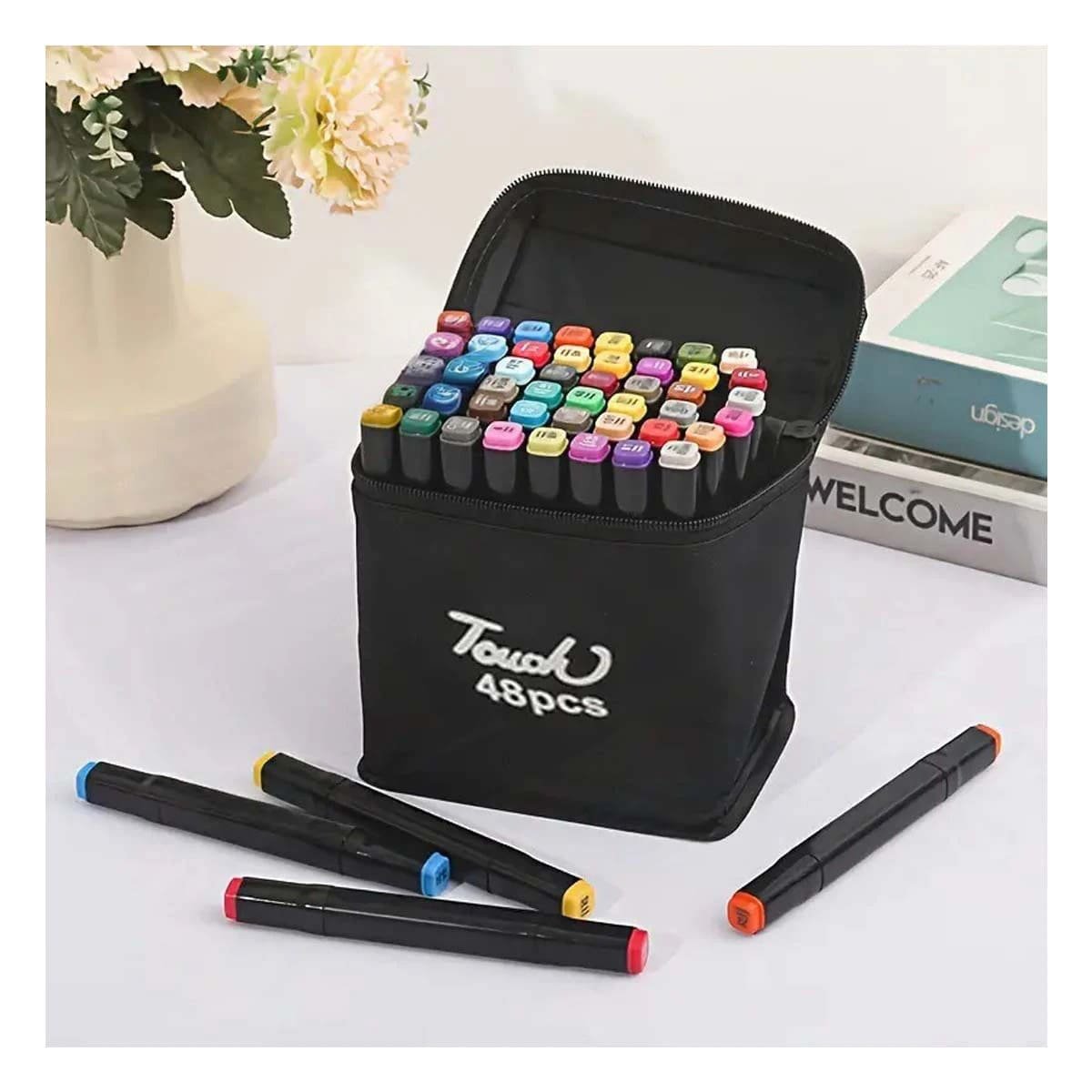 PLUMONES PROFESIONALES LETTERING 48 UNIDADES DOBLE PUNTA TOUCH - 1