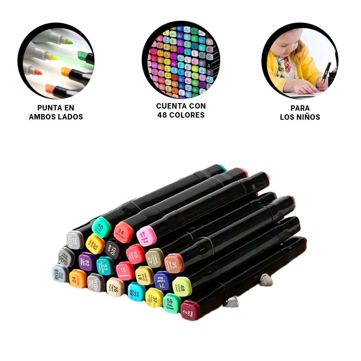 PLUMONES PROFESIONALES LETTERING 48 UNIDADES DOBLE PUNTA TOUCH - 3