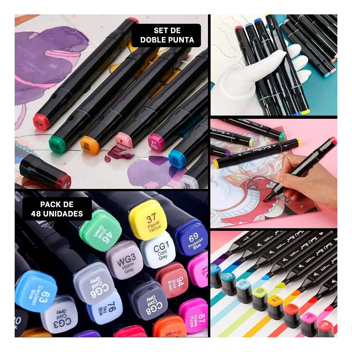 PLUMONES PROFESIONALES LETTERING 48 UNIDADES DOBLE PUNTA TOUCH - 5