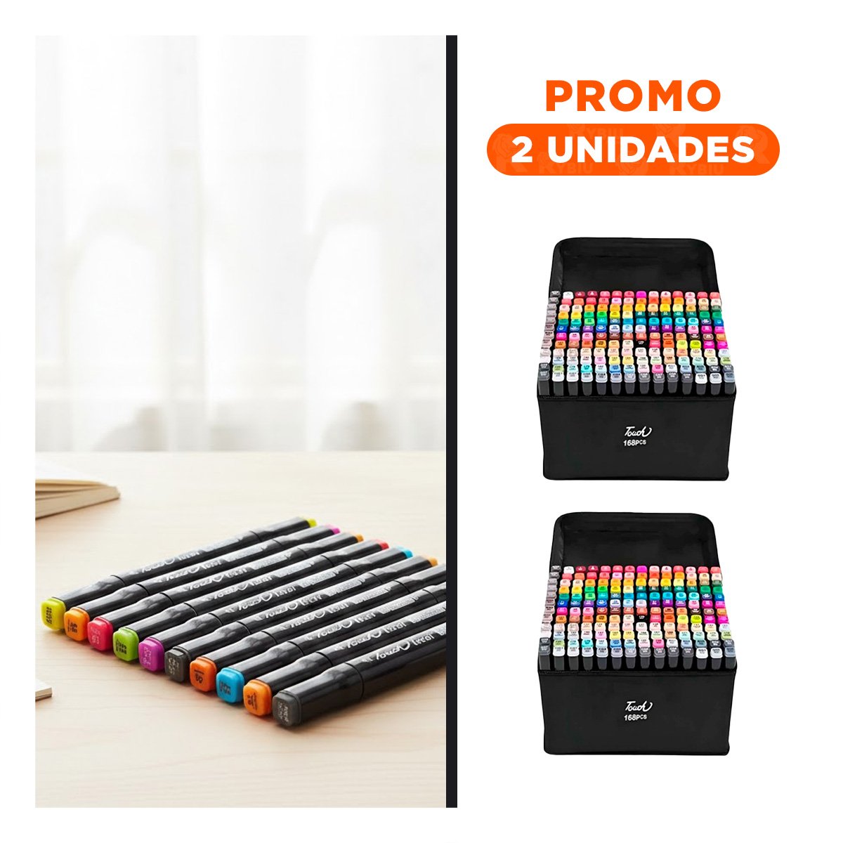 PACK2 COLECCION PROFESIONAL LETTERING 168 UNIDADES DOBLE PUNTA TOUCH - 1