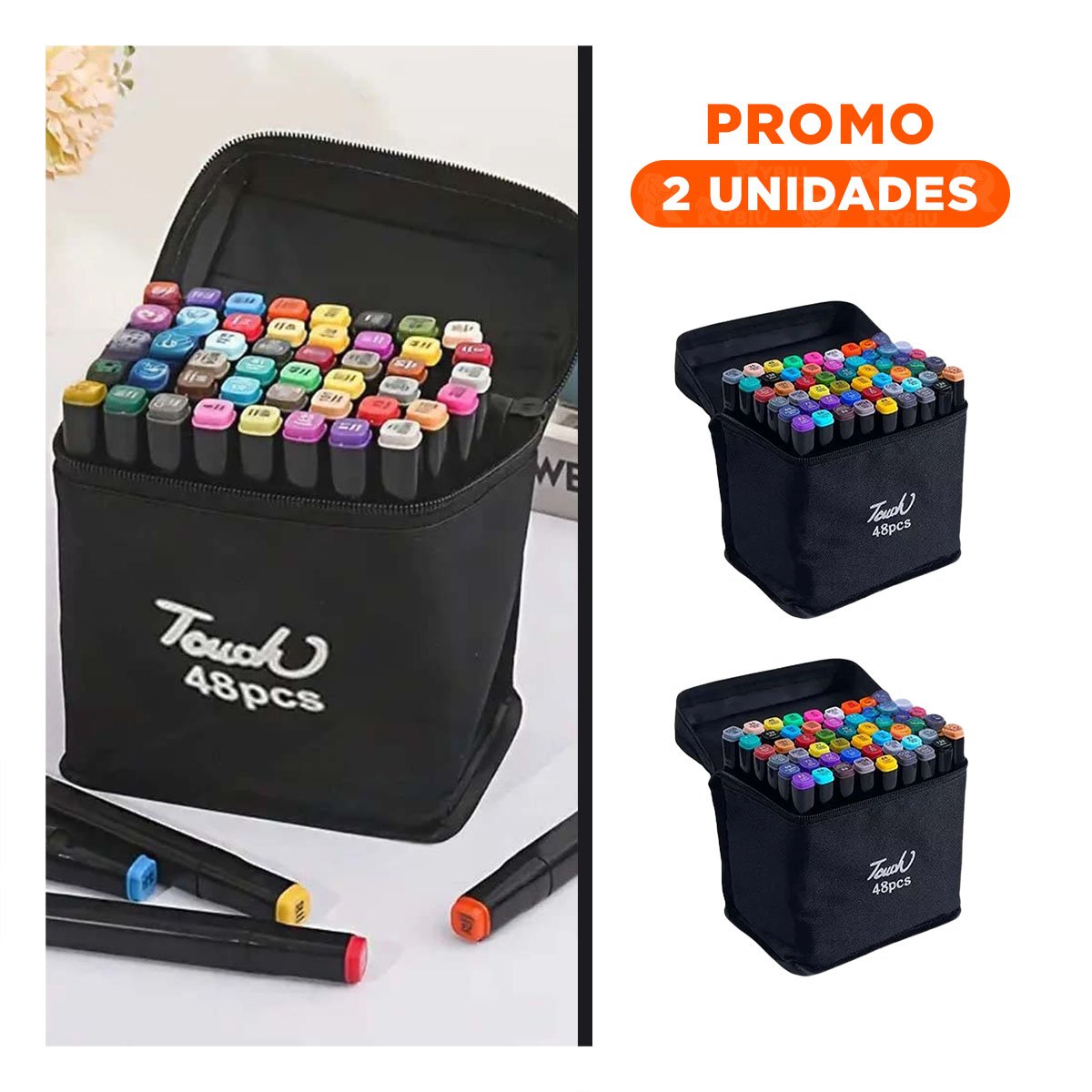 PACK2 COLECCION PROFESIONAL LETTERING 48 UNIDADES DOBLE PUNTA TOUCH - 1