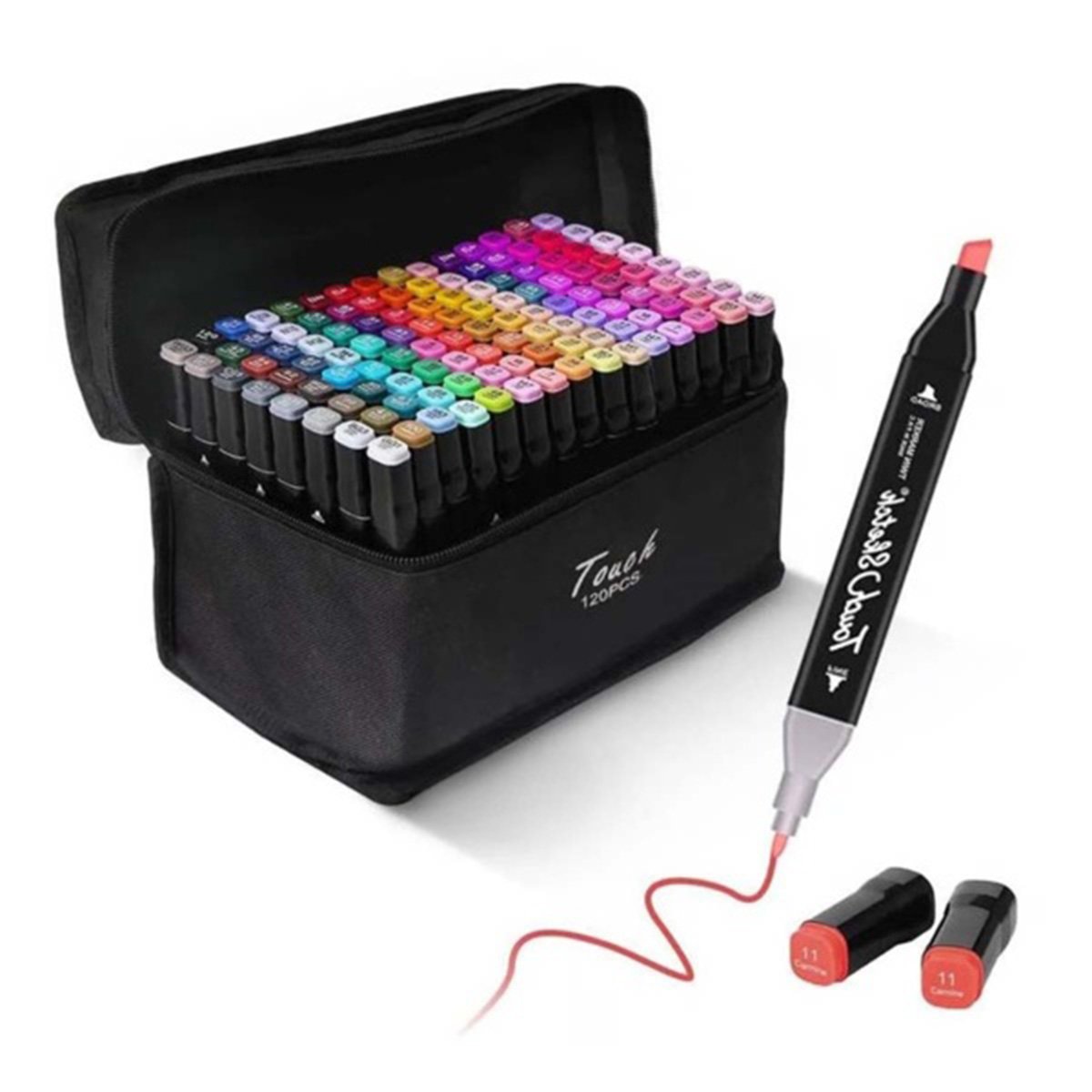 PACK2 MARCADORES DOBLE PUNTA LETTERING ARTISTICO 120 UNIDADES TOUCH Y+REGALO STICKER - 2