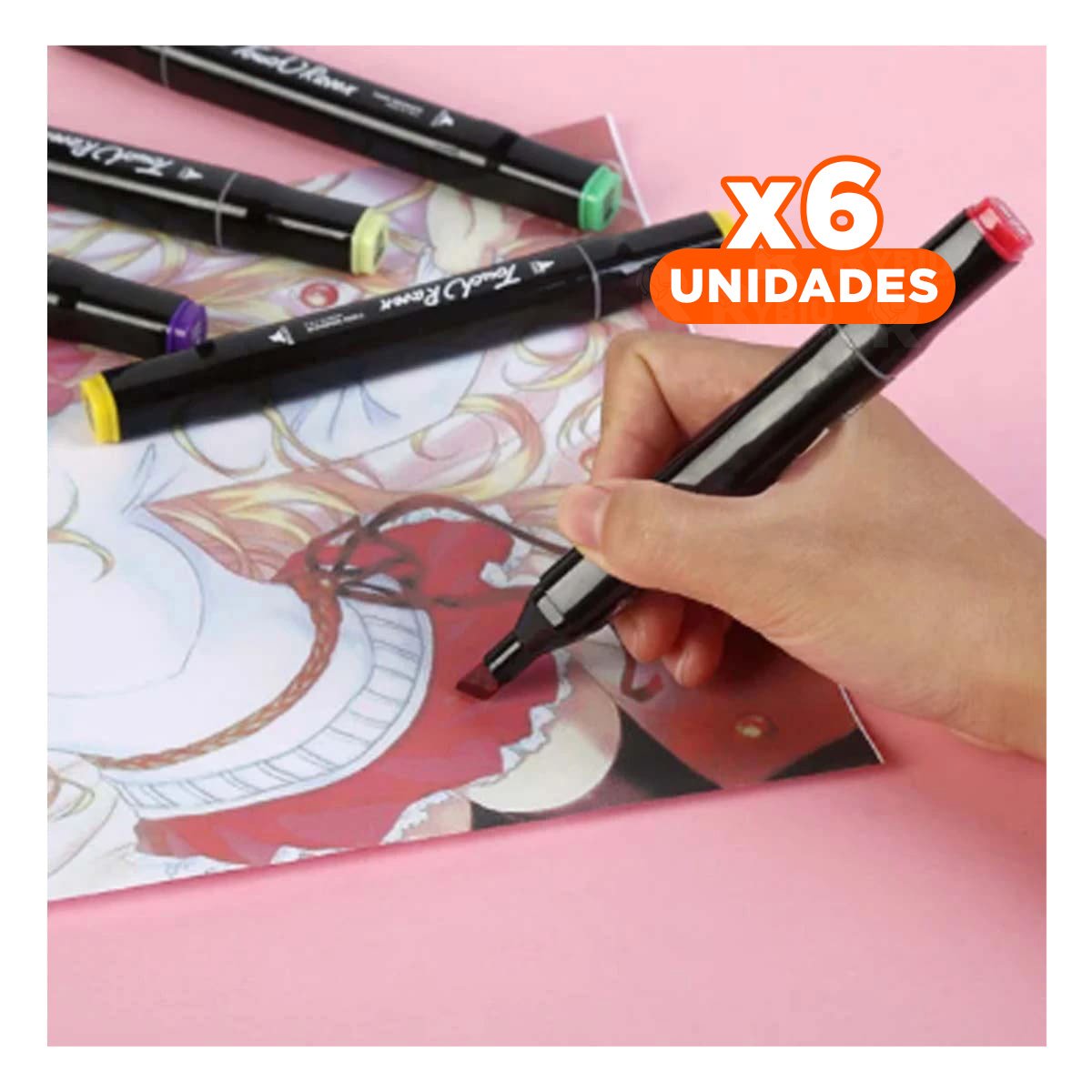 PACK6 COLECCION DOBLE PUNTA LETTERING ARTISTICO 24 UNIDADES TOUCH Y+REGALO STICKER - 1