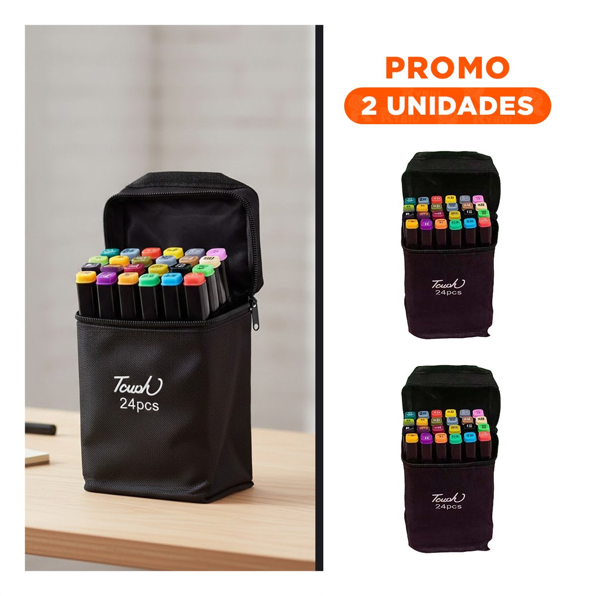 PACK2 COLECCION PROFESIONAL LETTERING 24 UNIDADES DOBLE PUNTA TOUCH - 1