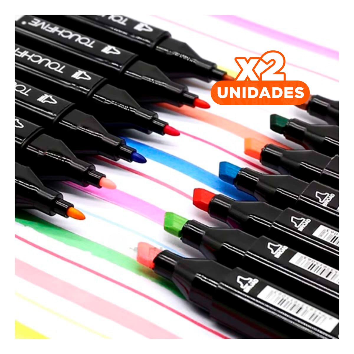 PACK2 MARCADORES DOBLE PUNTA LETTERING ARTISTICO 168 UNIDADES TOUCH Y+REGALO STICKER - 1