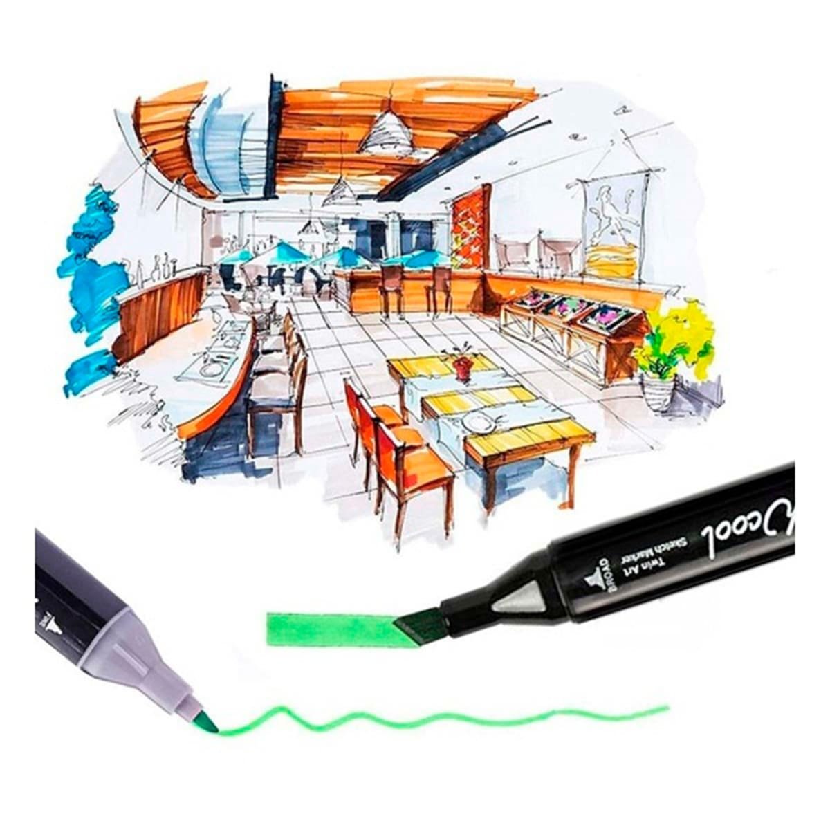 PACK2 ESTUCHE PROFESIONAL LETTERING 80 UNIDADES DOBLE PUNTA TOUCH Y+PAPEL REGALO - 2