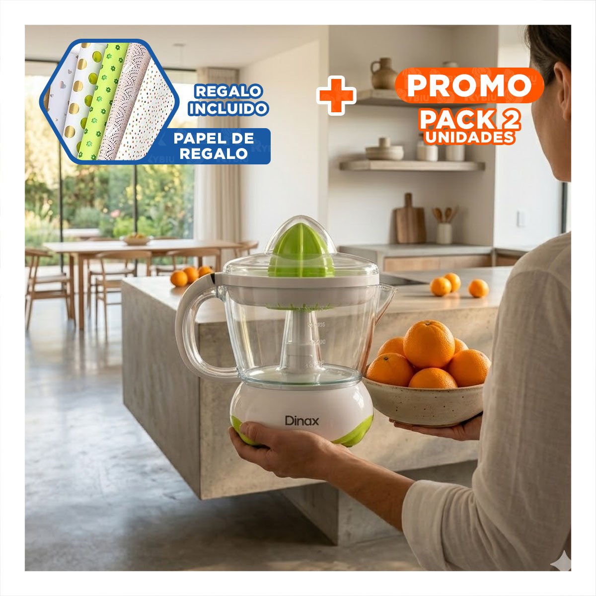 PACK2 EXTRACTOR ELECTRICO BLANCO BOMA 1200ML PARA USO DIARIO Y+PAPEL REGALO - 1