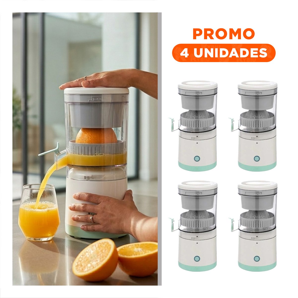 PACK4 DISPOSITIVO PARA EXPRIMIR NARANJAS ELECTRICO HOGAR Y+REGALO STICKER - 1