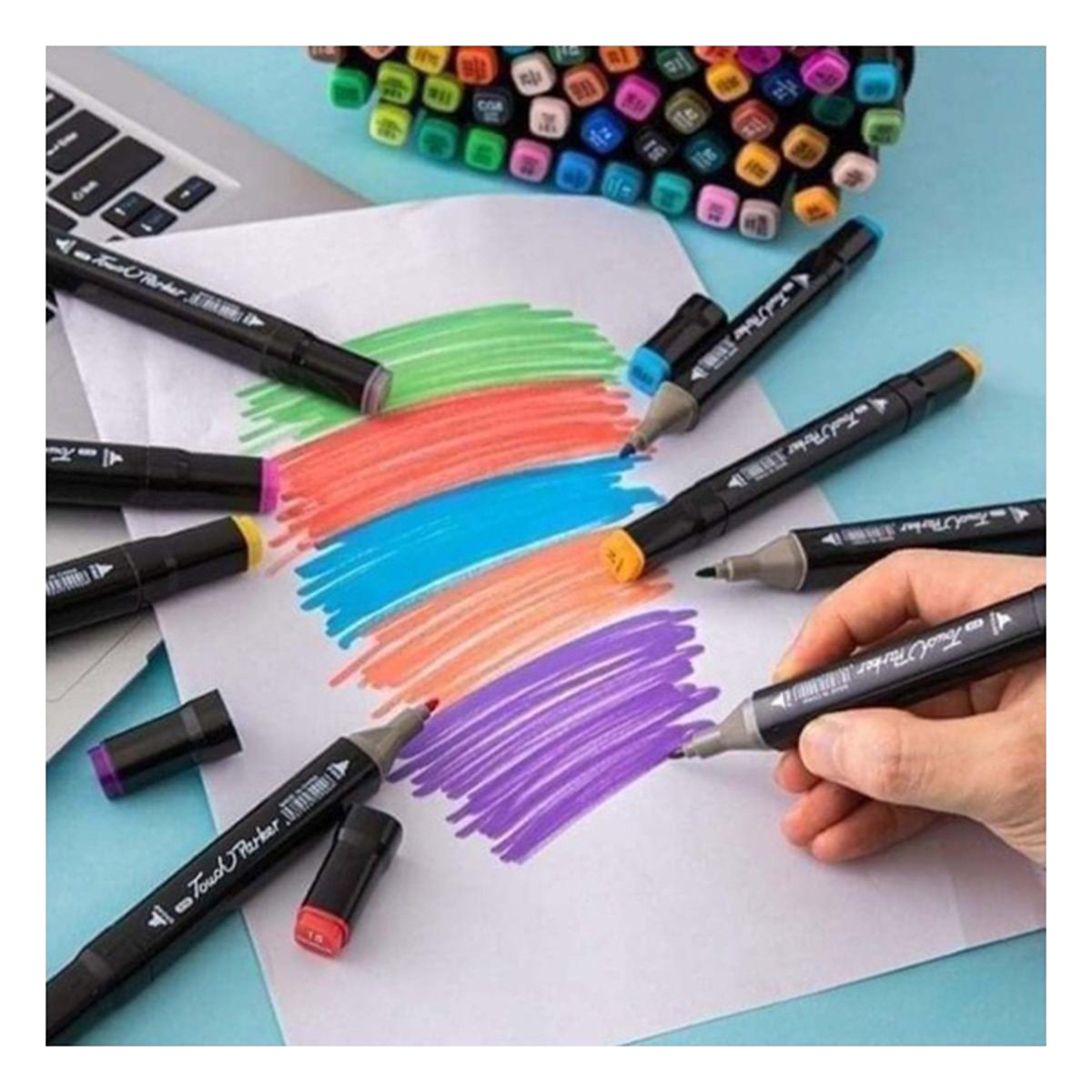 PACK6 KIT DOBLE PUNTA LETTERING ARTISTICO 120 UNIDADES TOUCH - 2