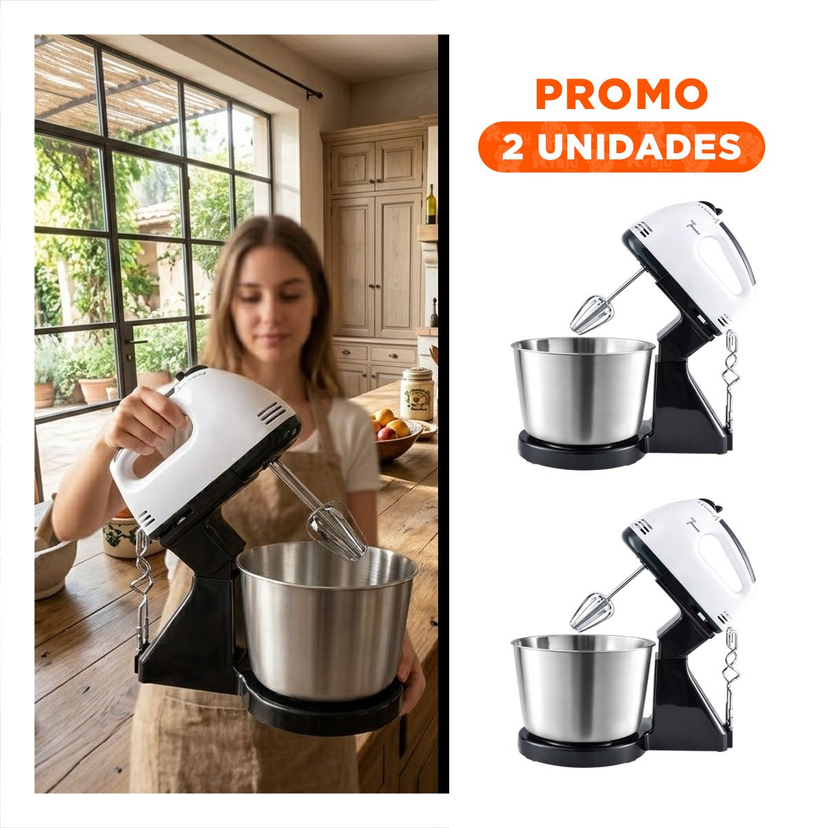PACK2 BATIDOR DE COCINA 2L 260W BOMA PARA USO DIARIO - 1