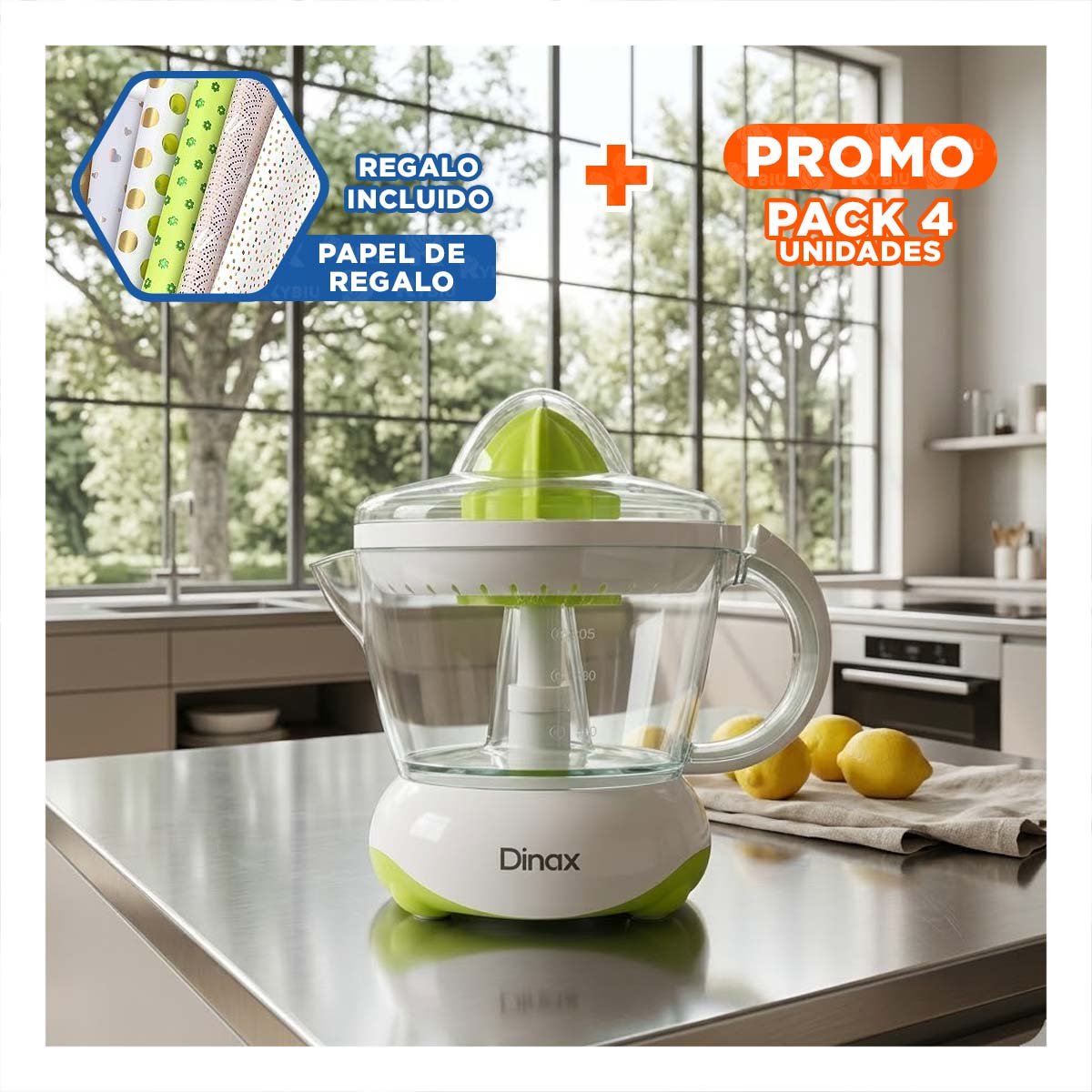 PACK4 CITRUS ELECTRICO BLANCO BOMA 1200ML PARA HOGAR MODERNO Y+PAPEL REGALO - 1