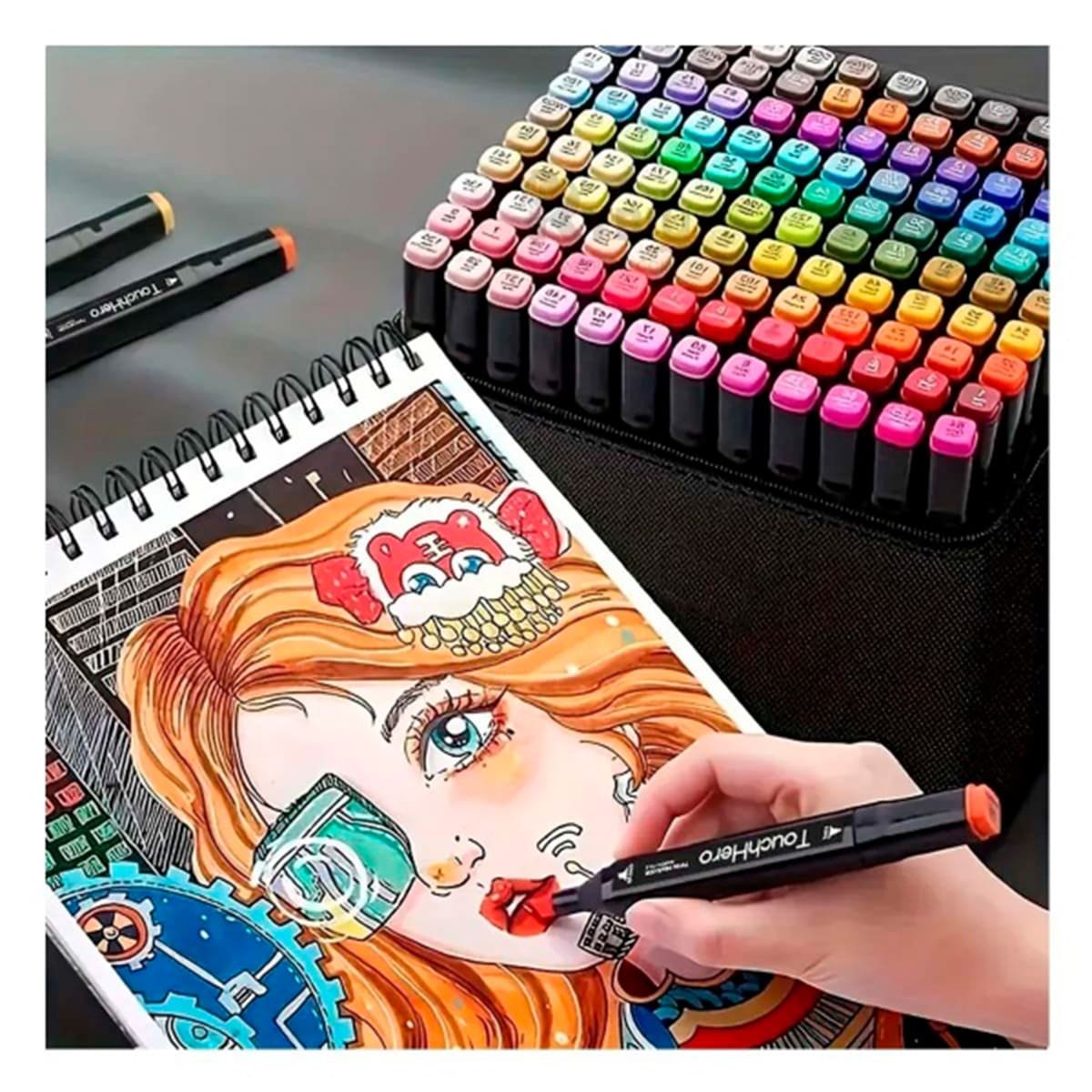 PACK2 ESTUCHE PROFESIONAL LETTERING 168 UNIDADES DOBLE PUNTA TOUCH Y+PAPEL REGALO - 5