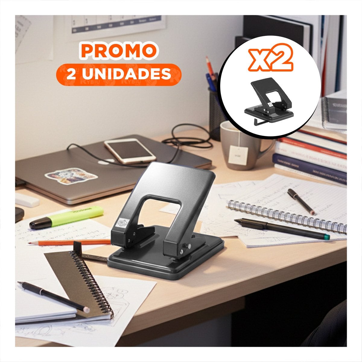 PACK2 DURADERO NEGRO PARA 11 HOJAS ESCRITORIO Y+REGALO STICKER - 1