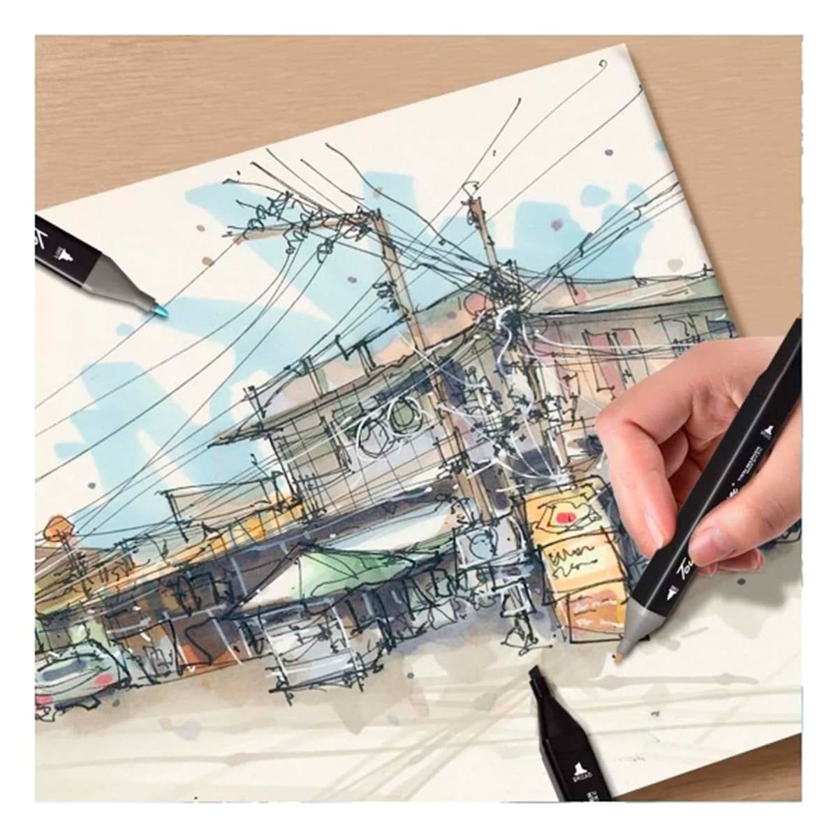 PACK6 KIT DOBLE PUNTA LETTERING ARTISTICO 80 UNIDADES TOUCH - 3
