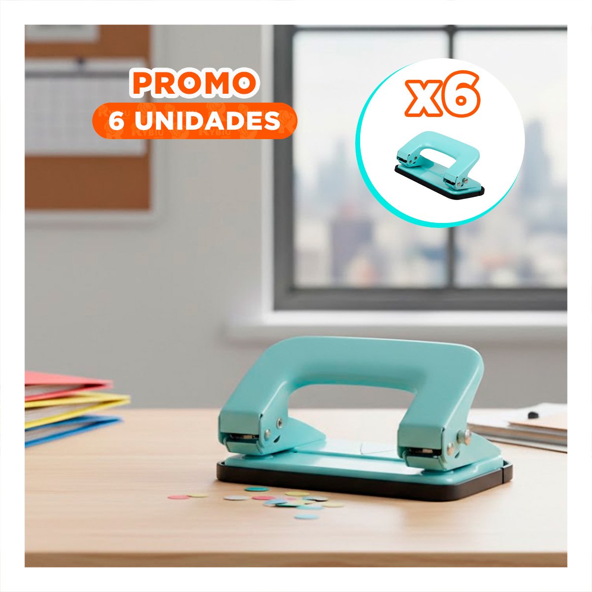 PACK6 PAPELERIA CELESTE BEBE PARA 11 HOJAS DOCUMENTOS Y+REGALO STICKER - 1